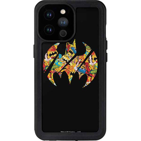 DC Comics Batman Silhouette Logo Vintage Pattern iPhone 14 Pro Max Waterproof Case