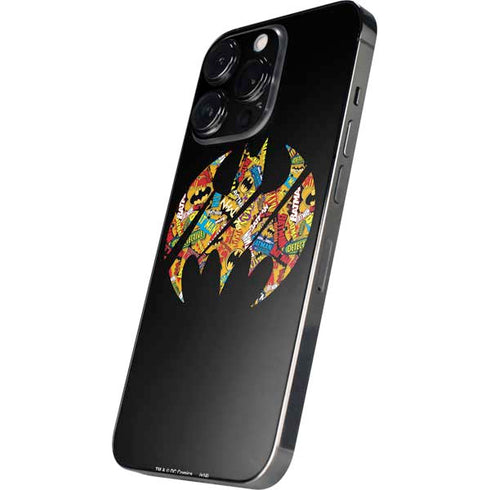 DC Comics Batman Silhouette Logo Vintage Pattern iPhone 14 Pro Skin