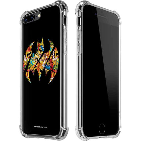 DC Comics Batman Silhouette Logo Vintage Pattern iPhone 7/8 Plus Clear Case