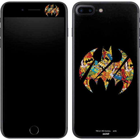 DC Comics Batman Silhouette Logo Vintage Pattern iPhone 8 Plus Skin