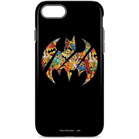 DC Comics Batman Silhouette Logo Vintage Pattern iPhone 8 Pro Case