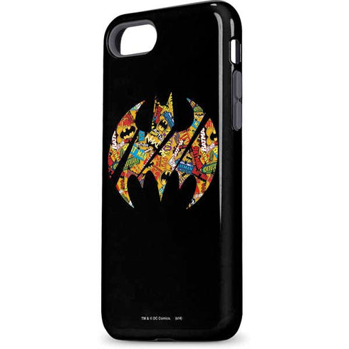 DC Comics Batman Silhouette Logo Vintage Pattern iPhone 8 Pro Case