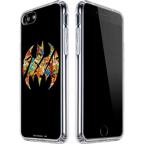 DC Comics Batman Silhouette Logo Vintage Pattern iPhone SE (2nd & 3rd Gen) Clear Case