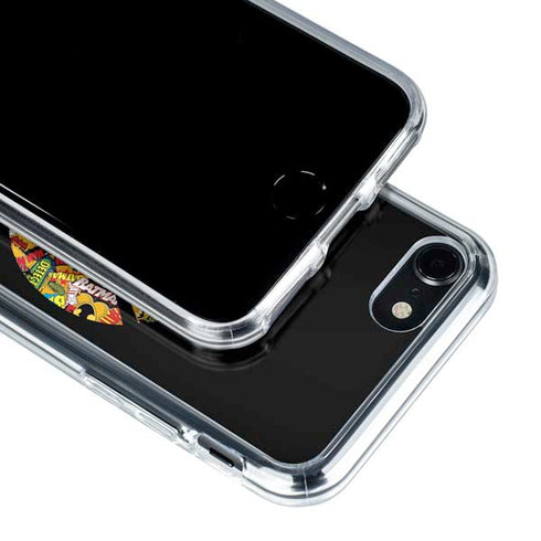 DC Comics Batman Silhouette Logo Vintage Pattern iPhone SE (2nd & 3rd Gen) Clear Case