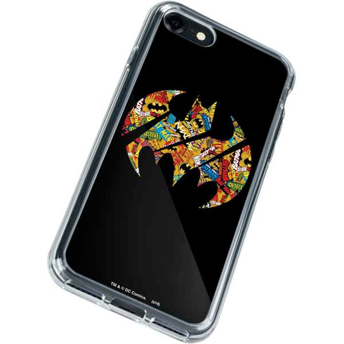 DC Comics Batman Silhouette Logo Vintage Pattern iPhone SE (2nd & 3rd Gen) Clear Case