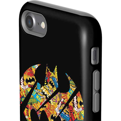 DC Comics Batman Silhouette Logo Vintage Pattern iPhone SE (2nd & 3rd Gen) Pro Case