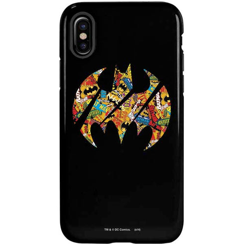 DC Comics Batman Silhouette Logo Vintage Pattern iPhone X Pro Case