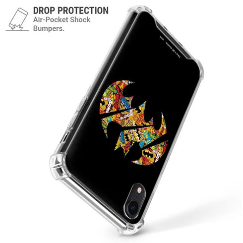DC Comics Batman Silhouette Logo Vintage Pattern iPhone XR Clear Case