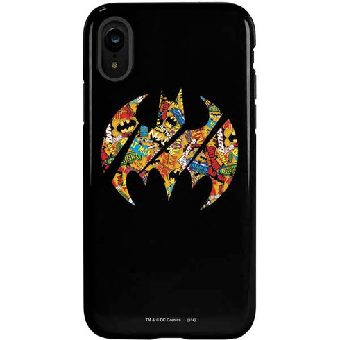 DC Comics Batman Silhouette Logo Vintage Pattern iPhone XR Pro Case