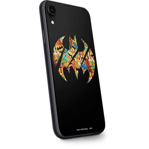 DC Comics Batman Silhouette Logo Vintage Pattern iPhone XR Skin