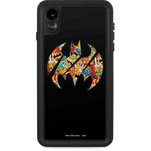 DC Comics Batman Silhouette Logo Vintage Pattern iPhone XR Waterproof Case