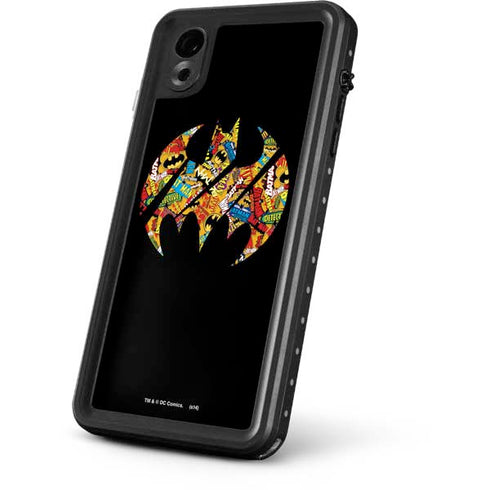DC Comics Batman Silhouette Logo Vintage Pattern iPhone XR Waterproof Case