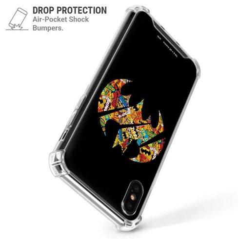 DC Comics Batman Silhouette Logo Vintage Pattern iPhone XS Max Clear Case