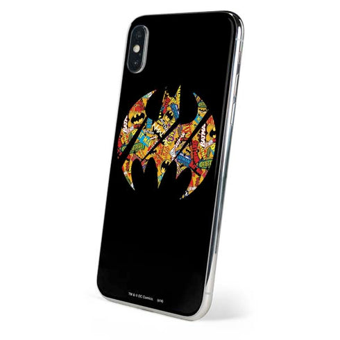 DC Comics Batman Silhouette Logo Vintage Pattern iPhone XS Max Skin