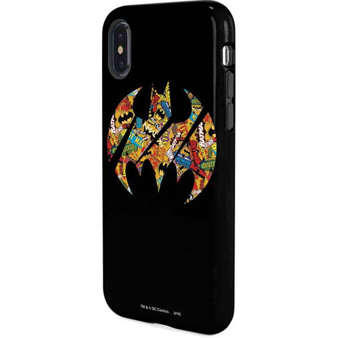DC Comics Batman Silhouette Logo Vintage Pattern iPhone XS Pro Case
