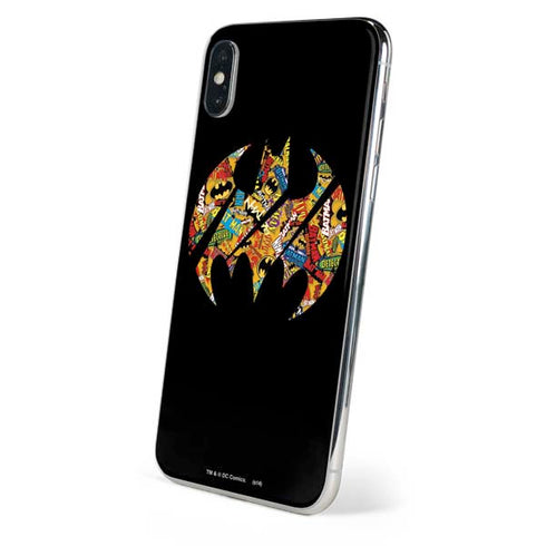 DC Comics Batman Silhouette Logo Vintage Pattern iPhone XS Skin