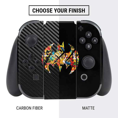 DC Comics Batman Silhouette Logo Vintage Pattern Nintendo Switch Bundle Skin