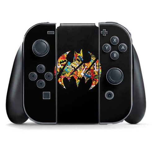 DC Comics Batman Silhouette Logo Vintage Pattern Nintendo Switch (2017-2021) Joy-Con Controller Skin