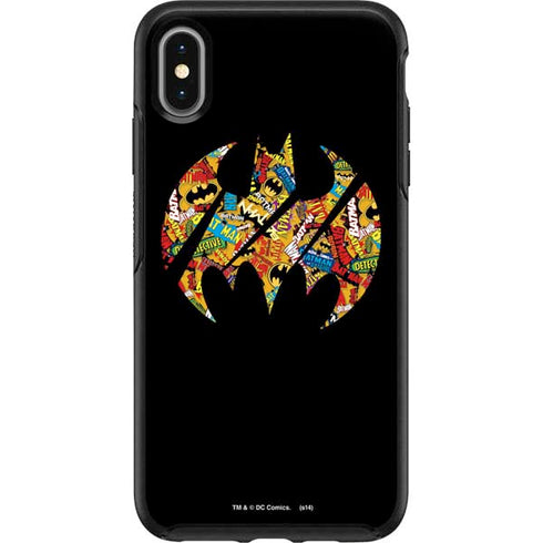 DC Comics Batman Silhouette Logo Vintage Pattern Otterbox Symmetry iPhone Skin