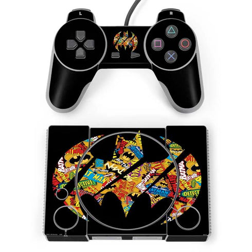 DC Comics Batman Silhouette Logo Vintage Pattern PlayStation Classic Bundle Skin