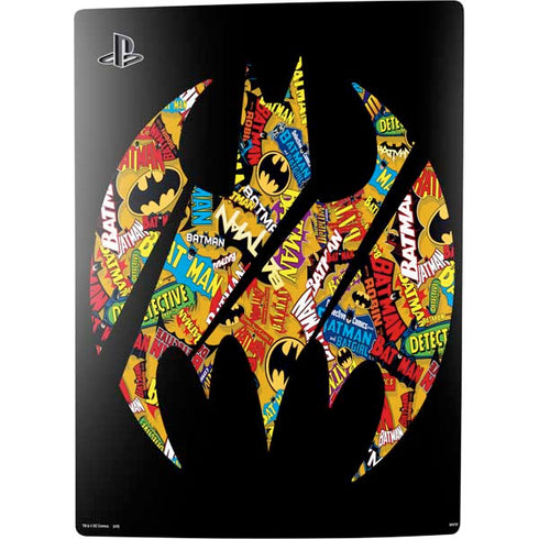 DC Comics Batman Silhouette Logo Vintage Pattern PS5 Console Skin