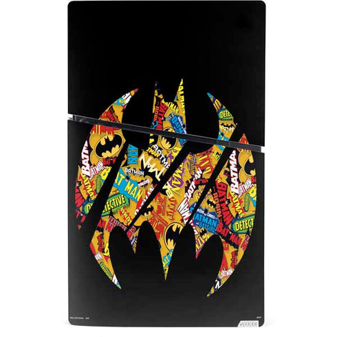 DC Comics Batman Silhouette Logo Vintage Pattern PS5 Slim Digital Edition Bundle Skin