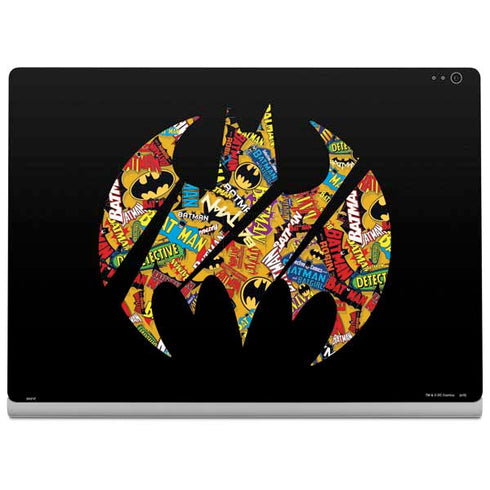 DC Comics Batman Silhouette Logo Vintage Pattern Surface Book 2 15in Skin