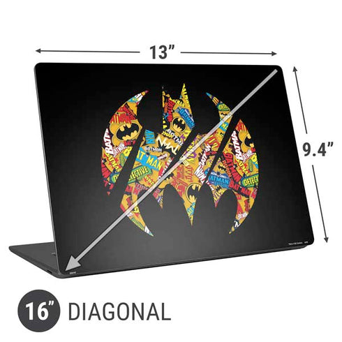 DC Comics Batman Silhouette Logo Vintage Pattern Universal Laptop 16in (13 x 9.4in) Skin