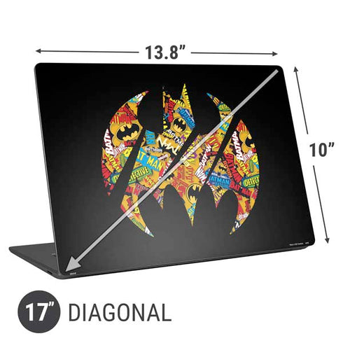 DC Comics Batman Silhouette Logo Vintage Pattern Universal Laptop 17in (13.8 x 10in) Skin