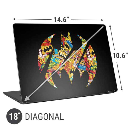 DC Comics Batman Silhouette Logo Vintage Pattern Universal Laptop 18in (14.6 x 10.6in) Skin