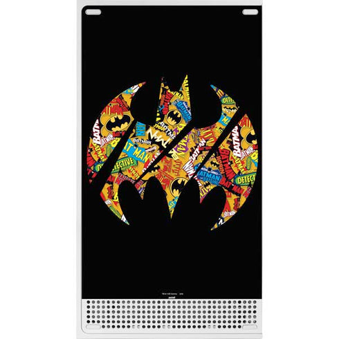 DC Comics Batman Silhouette Logo Vintage Pattern Xbox Series S Console Skin