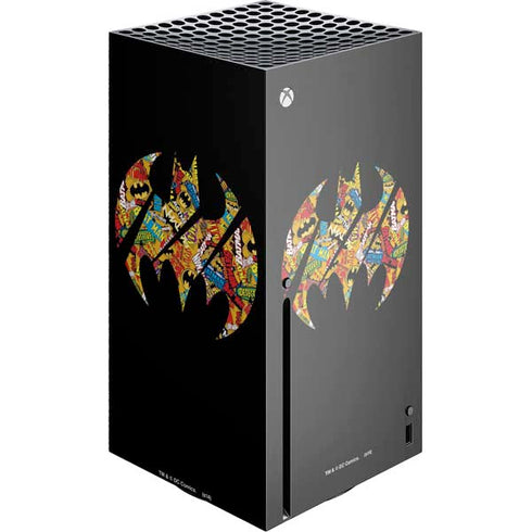 DC Comics Batman Silhouette Logo Vintage Pattern Xbox Series X Console Skin
