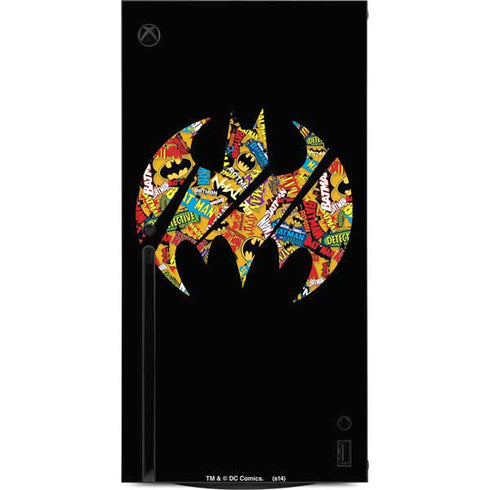 DC Comics Batman Silhouette Logo Vintage Pattern Xbox Series X Console Skin