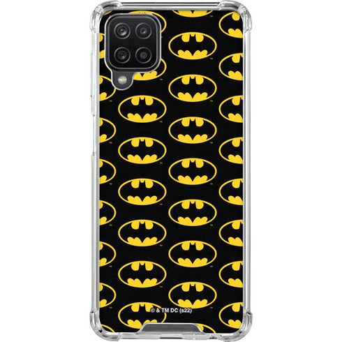 DC Comics Batman Logo Pattern Galaxy A12 Clear Case