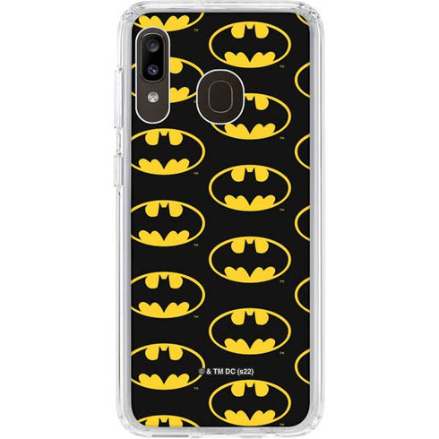 DC Comics Batman Logo Pattern Galaxy A20 Clear Case