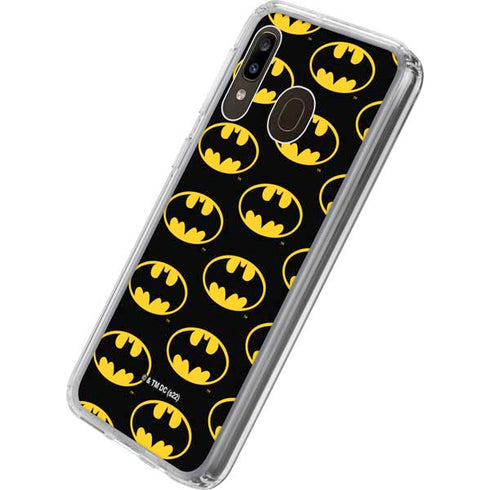 DC Comics Batman Logo Pattern Galaxy A20 Clear Case