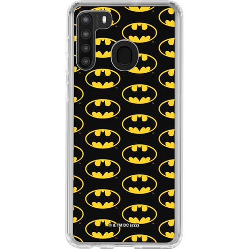 DC Comics Batman Logo Pattern Galaxy A21 Clear Case