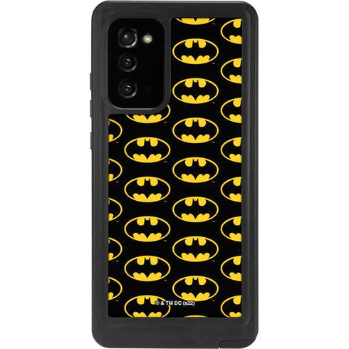 DC Comics Batman Logo Pattern Galaxy Note20 5G Waterproof Case