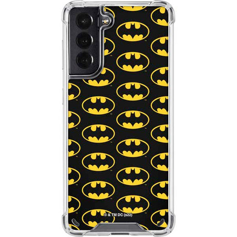 DC Comics Batman Logo Pattern Galaxy S21 5G Clear Case