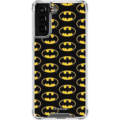 DC Comics Batman Logo Pattern Galaxy S21 FE Clear Case