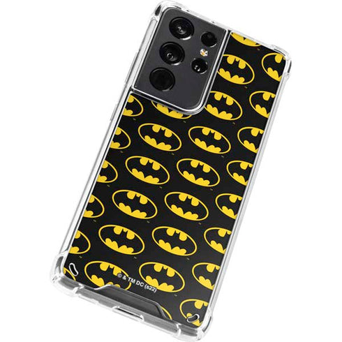 DC Comics Batman Logo Pattern Galaxy S21 Ultra 5G Clear Case