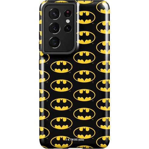 DC Comics Batman Logo Pattern Galaxy S21 Ultra 5G Pro Case