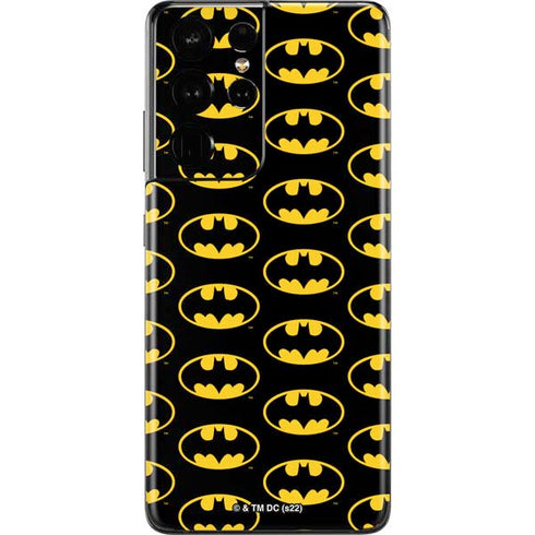 DC Comics Batman Logo Pattern Galaxy S21 Ultra 5G Skin