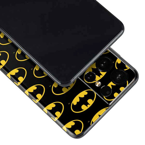 DC Comics Batman Logo Pattern Galaxy S21 Ultra 5G Skin