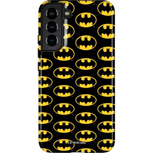DC Comics Batman Logo Pattern Galaxy S22 Plus Pro Case