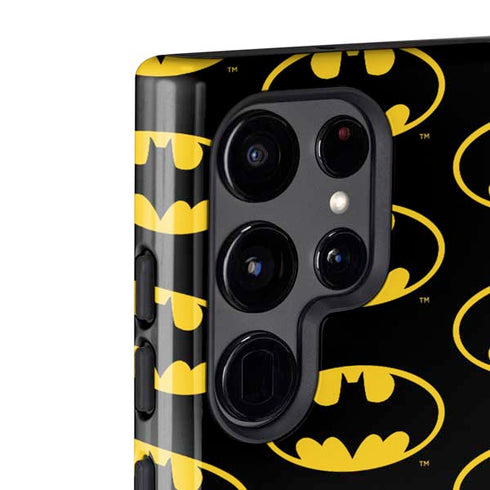 DC Comics Batman Logo Pattern Galaxy S22 Ultra Pro Case