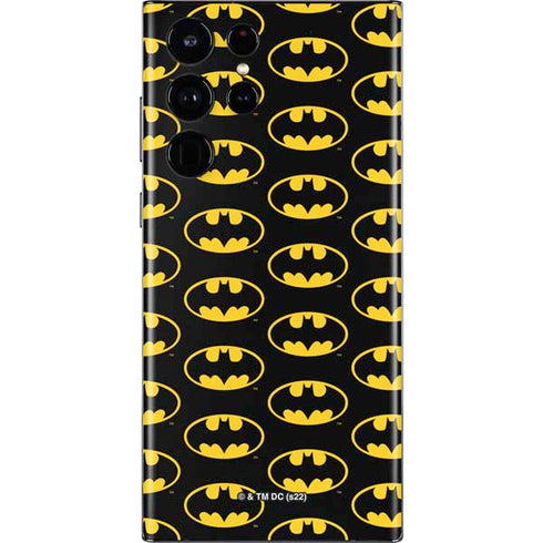 DC Comics Batman Logo Pattern Galaxy S22 Ultra Skin