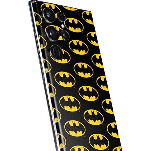 DC Comics Batman Logo Pattern Galaxy S22 Ultra Skin