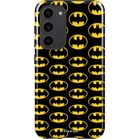 DC Comics Batman Logo Pattern Galaxy S23 Plus Pro Case