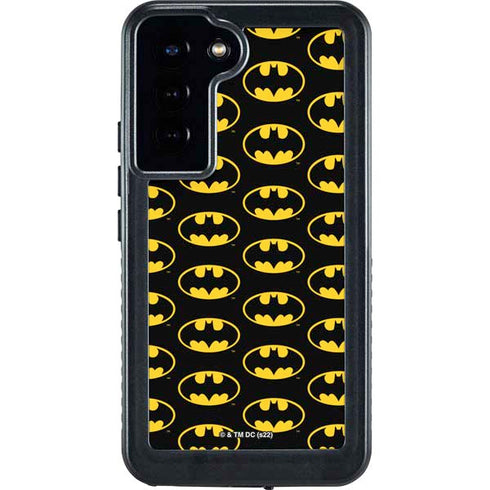 DC Comics Batman Logo Pattern Galaxy S23 Plus Waterproof Case
